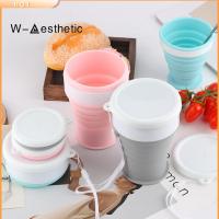 W-AESTHETIC 100/200/350ml ตั้งแคมป์ กล้องส่องทางไกล กีฬาและกิจกรรมกลางแจ้ง อุปกรณ์เดินทาง ห้องครัวและห้องรับประทานอาหาร ถ้วยกาแฟ ถ้วยซิลิโคนพับได้ แก้วน้ำดื่ม