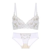 Spot parcel post French Underwear Womens Small Breast Push up Push up Adjusting Embroidered Flowers Lace Set