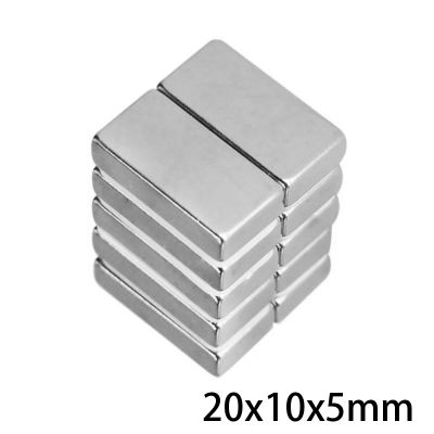 5ชิ้น แม่เหล็กแรงสูง 20x10x5มิล Magnet Neodymium 20*10*5มิล แม่เหล็ก สี่เหลี่ยม ขนาด 20x10x5mm แม่เหล็กแรงดูดสูง 20*10*5mm ติดแน่น ติดทน พร้อมส่ง