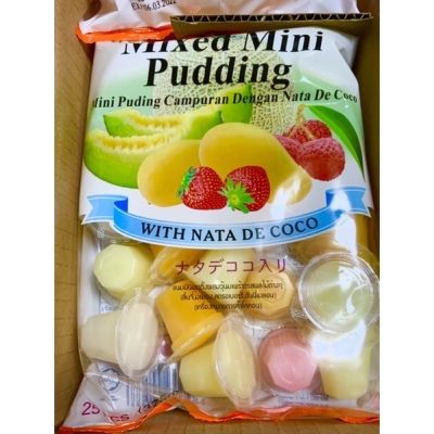 JELLY  COCON Mixed mini pudding มินิพุดดิ้ง  เยลลี่ผสมวุ้นมะพร้าว รสลิ้นจี่ มะม่วง สตอเบอรี่ ฮันนี่เลม่อน 375กรัม