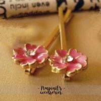 ✈ พร้อมส่ง : ?? กิ๊บติดผมลายดอกไม้ 5 แฉก  5 Leaves Flower Hairpin.