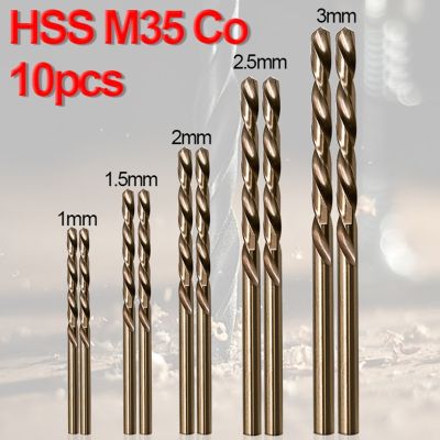 10pcs Titanium Coated Cobalt Drill Bits HSS High Speed Steel Drill Bits Set Tool Multi Function Metal Drills Power Tools Woodwor Drills Drivers