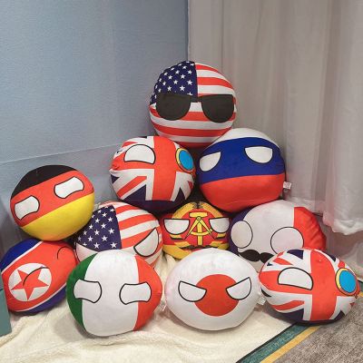 LIAND 30ซม. นุ่มอิตาลีจากเกาหลีการตกแต่งบ้าน USXR National Ball Cushion USA FRANCE รัสเซียหมอนนุ่ม Polandball ตุ๊กตาผ้ากำมะหยี่ลูกบอลประเทศของเล่น Boneka Mainan บอล