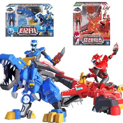 ZZOOI Super Dino Power Mini Force Transformation Robot Toys Action Figures Mini Force X Deformation Dinosaur Toy for Christmas Gift