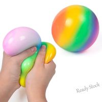 【Ready Stock】 ﹍◎❀ C30 Rainbow Stress Balls Rainbow Colorful Foam PU Squeeze Squishy Balls Toys Stress Relief Toys