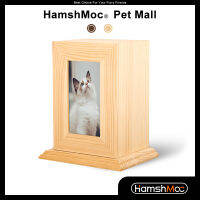 HamshMoc ไม้ Pet Cremation กล่องส่วนบุคคล Pet Ashes Photo Urn แก้ว Pet Photo Frame Keepsake Memory Box สำหรับสุนัขหรือแมว Ashes