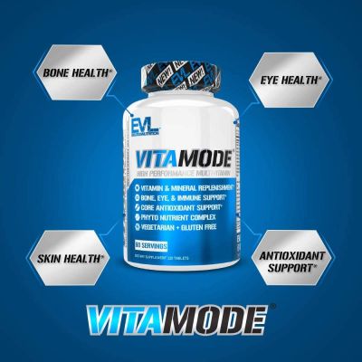 Evlution Nutrition VitaMode High Performance Mens Multivitamin for Immune Defense, Energy &amp; Brain Support 120 Tablets