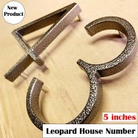 【LZ】✲✟┇  Leopard Floating House Numbers Doorplate Letters Metal Address Sign Plate Outdoor Street Door Plaque Number For Home Mailbox 0-9