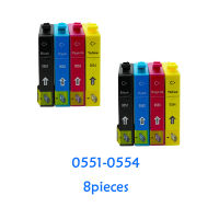 8ชิ้นรองรับสำหรับ Epson ตลับหมึก T0551 T0552 T0553 T0554 Stylus Photo RX420 RX425 RX520 R240 R245เครื่องพิมพ์อิงค์เจ็ท T0551