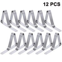 12PCs Silver Tablecloth Clips Adjustable Metal Clips Tablecloth Clamps