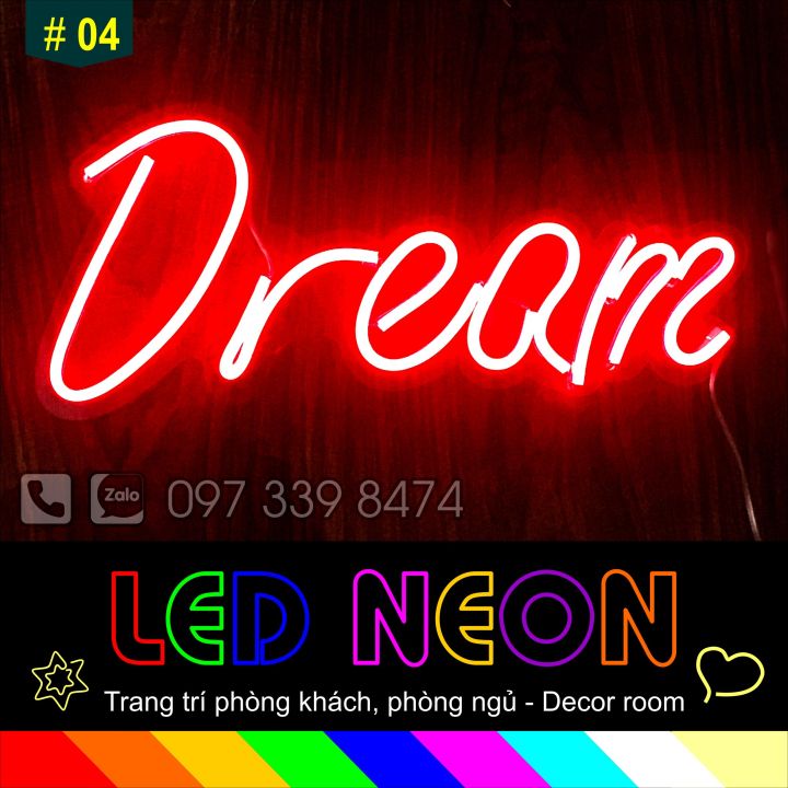 Đèn Led Neon trang trí - Mẫu chữ DREAM 