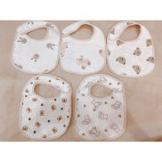 Yếm Vải Xô Ấm Baby Yếm Dãi Vuông Vải Sợi Tre Organic 6 Lớp Cho Bé Ấm Gift