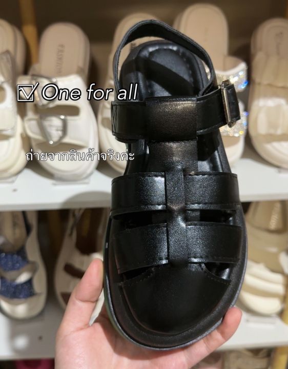 one-for-all-พร้อมส่งจากไทย-new-tx488-รองเท้าแตะแฟชั่น-ส้นหนา4cm-ป้องกันการลื่น-หนังนิ่มสวมใส่สบาย-สไตล์เกาหลีสำหรับผู้หญิง