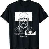 แขนสั้นโอเวอร์ไซส์เสื้อยืด พิมพ์ลาย Attack on Titan GridS-4XL  U47R