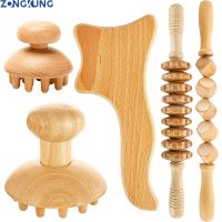 Lymphatic Drainage Massager Fascial Massage Roller StickWood Therapy Massage Tools Maderoterapia Kit Wooden Gua Sha Set