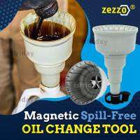 Zezzo® Magnetic Spill-Free Oil Change Tools Flexible TPU Car Oil Exchange Filter Funnels Leak Proof Guard Replacement Dropship