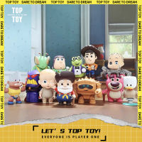 TOPTOY 4 Woody Buzz Lightyear Q Version Action Anime Figures Mini Dolls Kids Toy Model Children