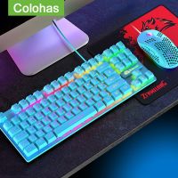 USB Wired Mechanical Feel Gaming Keyboard Mouse Combo Magic RGB Backlight Wire Keyboard Mouse Set For Laptop PC Gamer Computer