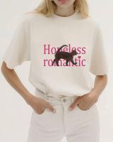 เสื้อยืดคอกลมสไตล์ Minimal พิมพ์ลาย เสื้อแขนสั้น ลายแมวเดิน Hopeless ผ้านุ่ม สวมใส่สบาย ราคาเบาๆ ไซส์ S-3XL