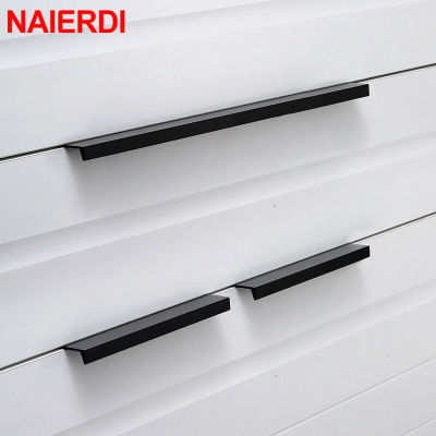 NAIERDI Gold Black Hidden Cabinet Pulls Aluminum Alloy Kitchen Cupboard Handles Drawer Knobs Furniture Handle Bedroom Hardware Wall Stickers Decals