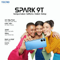 มือถือ Tecno รุ่น Spark 9T หน้าจอ 6.6 นิ้ว แบต 5000mAh ประกันศูนย์ 1 ปี โทรศัพท์ ของแท้ 100% ความจุ RAM 4GB ROM 64GB