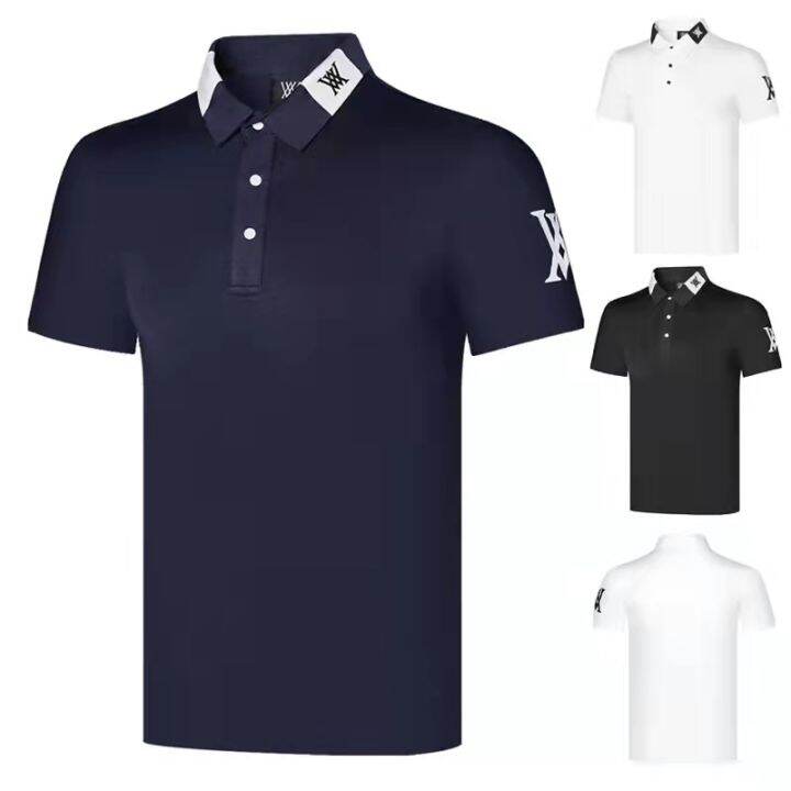 callaway1-castelbajac-odyssey-mizuno-pearly-gates-scotty-cameron1-malbon-๑-new-black-and-white-golf-mens-outdoor-sports-casual-breathable-quick-drying-perspiration-short-sleeved-t-shirt-polo-shirt-top