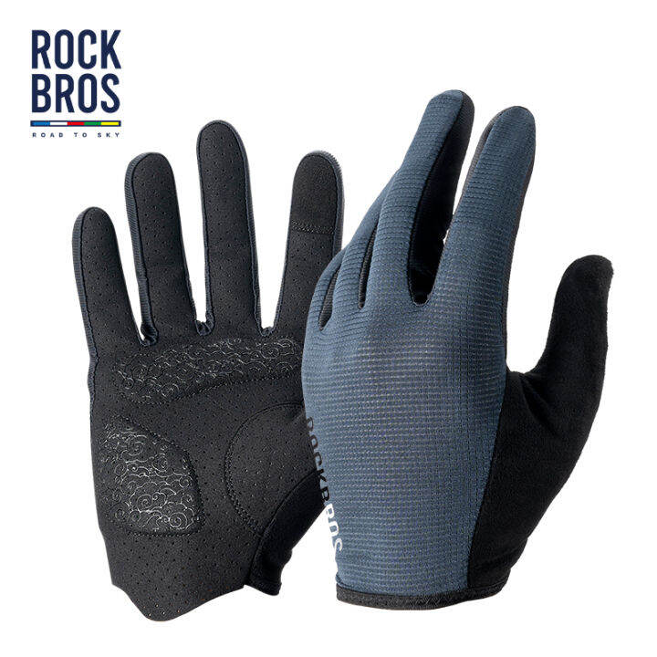 【ROAD TO SKY】ROCKBROS Full Finger Cycling Gloves Breathable Sweat ...