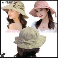 MYIERWU แฟชั่นสำหรับผู้หญิง สำหรับผู้หญิง หมวกบีนนี่ หมวกโบสถ์ bowler Cloche ป้องกันรังสียูวี หมวกล่าสัตว์ตกปลา หมวกชาวประมงหมวก หมวกกันแดดหมวก หมวกชายหาดฤดูร้อน หมวกทรงถัง