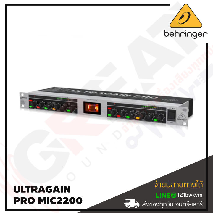 behringer-ultragain-pro-mic2200-ปรีแอมป์สำหรับไมโครโฟนแบบหลอด-ที่มีรายละเอียดชัดเจน-จำนวน-2ช่อง-ตอบสนองความถี่ตั้งแต่-1hz-ถึง-200khz-0-5db