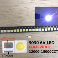 500ชิ้นเอเวอร์ไลท์ Smd 3030 Led สีขาวเย็นชิป1-2W 6V-แอปพลิเคชั่นทีวีไฟหลังจอ Lcd 2ชิ้น