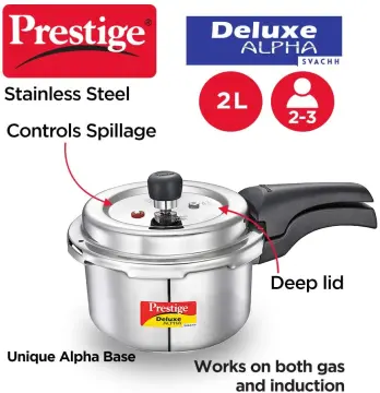 Hawkins SSC20 Stainless Steel Pressure Cooker, 2 Liter, Silver