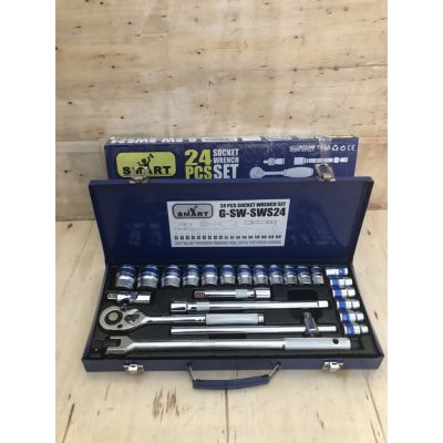 โปรแรง โค้ดINC3LEL3ลด30฿บล็อกชุด 1/2 นิ้ว 24 PCS Socket Wrench Set ยี่ห้อ SMART รุ่น G-SW-SWS24 สุดคุ้ม ประแจ ชุด ประแจ ประแจ แหวน ประแจ บล็อก