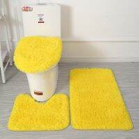 Bathroom Toilet bathtub Nordic Plush Floor Mat Fluffy Three-piece Set Non-slip Shaggy Long Hair Carpet