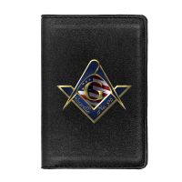 [แฟชั่น] สหรัฐอเมริกา Freemasonry Passport Cover Men Women Leather Slim ID Card Travel Holder Pocket Wallet Purse Money Case