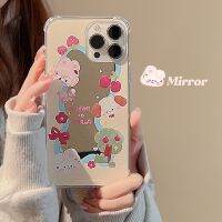 เคสโทรศัพท์ซิลิโคน TPU กระจกภาพประกอบภาพวาดสีน้ำมันน่ารักเข้ากันได้กับ IPhone 11 Pro Max X Xr Xs 7 8 14 Plus 12 Pro Max 13