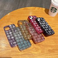 3D เคสโทรศัพท์มีลายทอชุบรูบิคสำหรับ IPhone 13 Pro Max 14 Pro Max กันแดดป้องกันปลอกซิลิกอนแบบนิ่มเข้ากันได้กับ IP 11 12 Pro Max