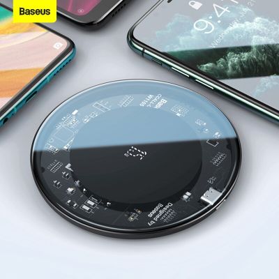 Baseus 15W Qi Wireless Fast R สำหรับ13 12 11 Airpods Samsung S10 S21 + Note 9 10โทรศัพท์แท่นชาร์จแบตเตอรี่แบบไร้สาย Qi