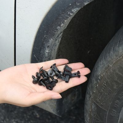 40PCS/20 Pairs Plastic Lock Nuts Grommets Automobiles For Wheel Arches Bumpers Panels Shields Screw Retainer Fastener Clips