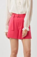 f.fashion กางเกงขาสั้น + เข็มขัดผ้า ผู้หญิง สีชมพูเข้ม | Fuchsia Shorts + Fabric Belt | 5954