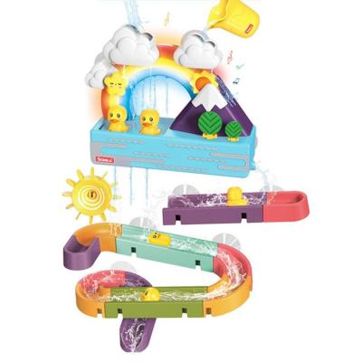 Water Track Toy Toddler Bath Toys For Bath Bath Toys Water Slide Balls Track For Kids Interactive Musical Light Wall Bathtub Toy Slide Toy Duck For Boy Girl bearable