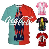 Hot Sale 2023 New Fashion Coca-cola 3d Printing T-shirt Mens Cool Short Sleeve Round Neck T-shirt