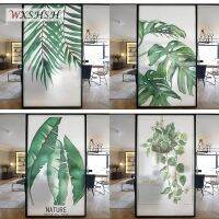 【LZ】™☸❒  Planta tamanho personalizado janela filme estático adere botânico flor padrão proteção de privacidade pvc manchado fosco matiz-filme 40cm x 100cm