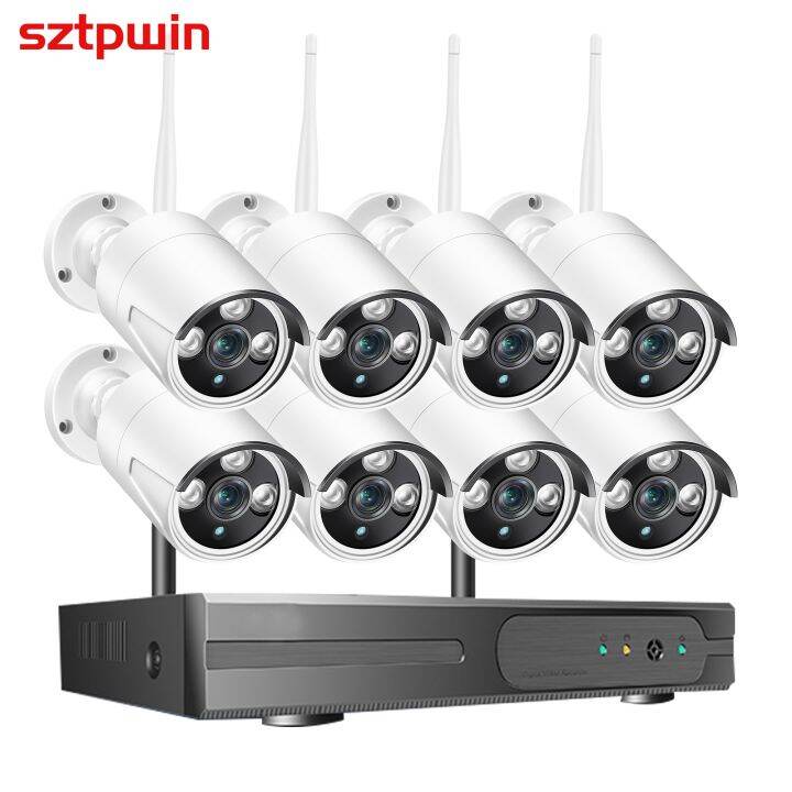 8CH 3.0MP HD Audio Wireless NVR Kit P2P 1080P Indoor Outdoor IR Night ...