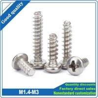 1050X M1.2 M1.4 M1.7 M2 M2.6 M3 M3.5 M4 M5 304 Stainless Steel Cross Recess Phillips Pan Head Flat End Self Tapping Wood Screw