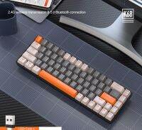 K68คีย์บอร์ดเล่นเกมกลไกไร้สายบลูทูธ5.0/2.4กิกะเฮิร์ตซ์ขนาดกะทัดรัด68คีย์คีย์บอร์ดขนาดเล็กสลับร้อนที่มีความสามารถสำหรับ PC Mac LJP396คีย์บอร์ดพื้นฐาน