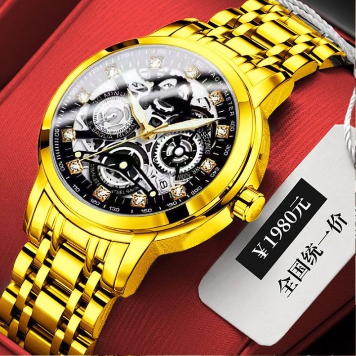 july-hot-imported-automatic-mechanical-watch-mens-calendar-luminous-fashion-waterproof-hollow-genuine-stainless-steel-men