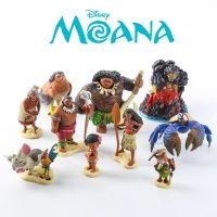 Disney Toys 10Pcs/Set 6-10Cm Moana Princess Maui Chief Tui Tala Heihei Tamatoa Dolls Pvc Action Figure Toys Brinquedos For Kid