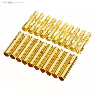 ┇﹍ 10 Pair 4mm RC Battery Gold-plated Bullet Banana Plug High Quality Male Female Bullet Banana Connector
