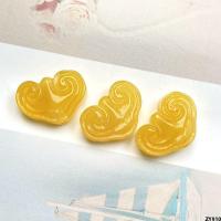 รูปหัวใจ diy อุปกรณ์เสริมหลังเมฆ Huang Ruyi ลูกปัด Xingyue Chicken Oil Bodhi Diamond จี้ขี้ผึ้งอำพัน