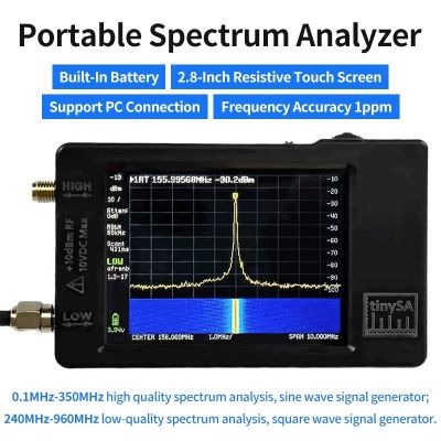 New Hand Held tiny Spectrum analyzer TinySA 2.8 Inch Display 100kHz to 960MHz with ESD Proteced Version V0.3.1 E with Battery
